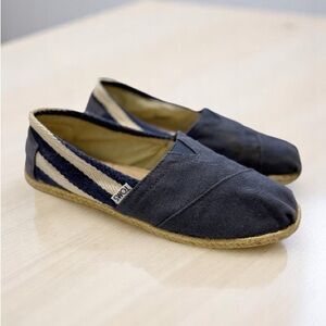 Toms Blue and Cream Slip-On Shoes